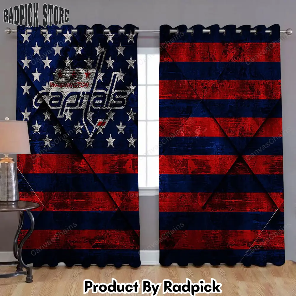 Radpick washington capitals american hockey club window curtains grunge rhombus grunge american flag curtains living room curtains for window rp852167